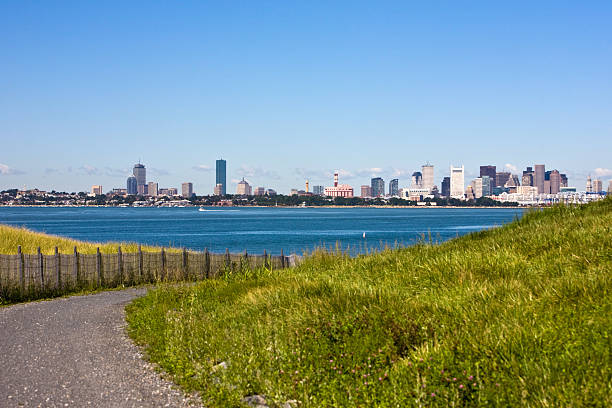 Boston from Spectacle Island stock photo