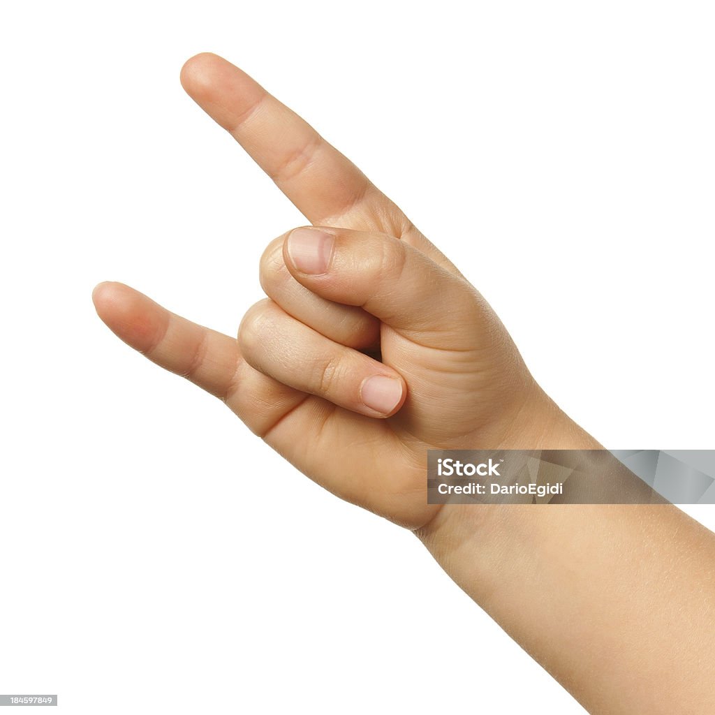 Persone mano figlio horns - Foto stock royalty-free di Bambino