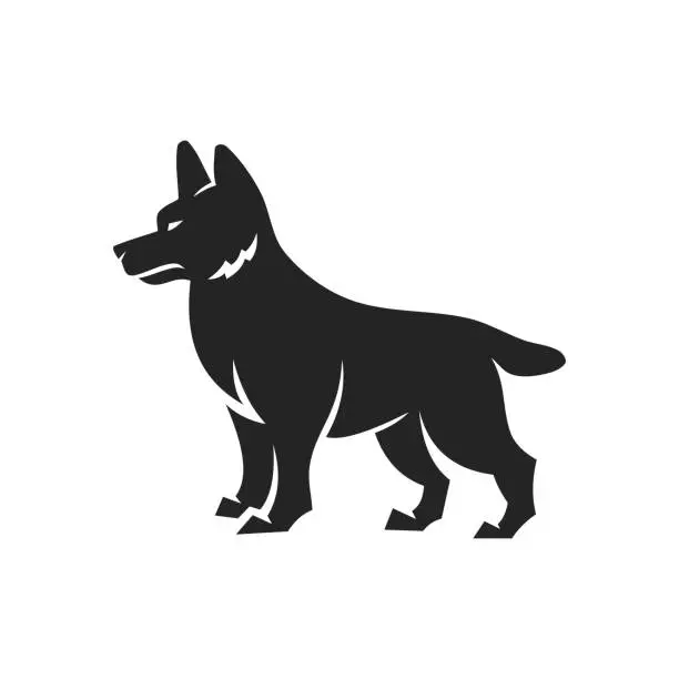 Vector illustration of german shepherd template Isolated. Brand Identity. Icon Abstract Vector graphic