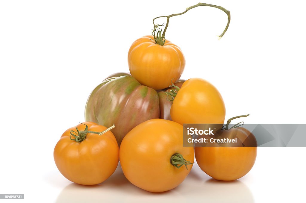 Heirloom Tomaten, isoliert auf weiss - Lizenzfrei Einige Gegenstände - Mittelgroße Ansammlung Stock-Foto