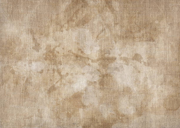 istock Hi-Res Artist's Unprimed Linen Duck Canvas Stained Mottled Grunge Texture 184599006