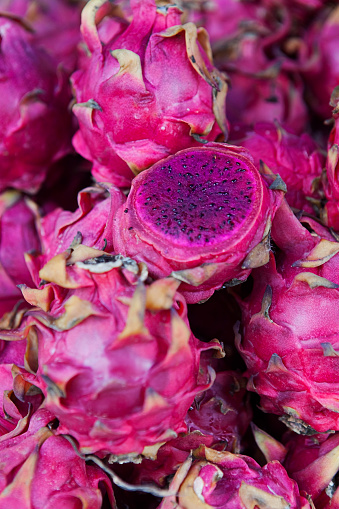 Pitaya is the tropical fruit of several cactus species. These fruits are commonly known as dragon fruit.