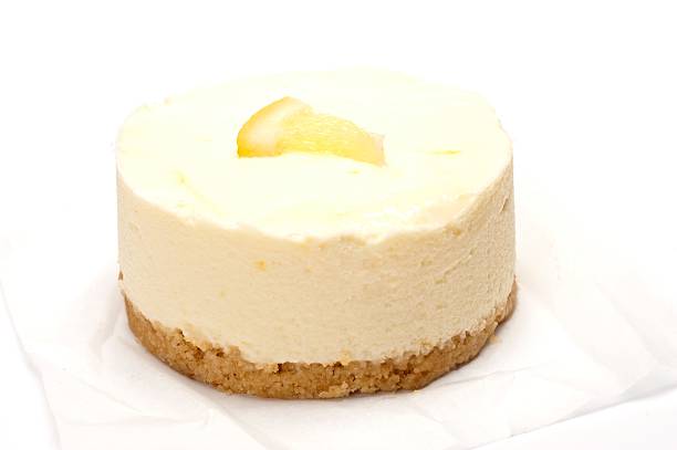 Isolated Classic Plain Cheesecake with Graham Cracker Crust