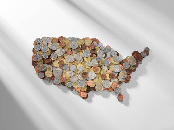 estados americanos em papel - usa the americas british coin map - fotografias e filmes do acervo