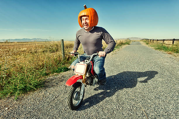 istock Redneck Pumpkin Motorcycle Racer 184600472