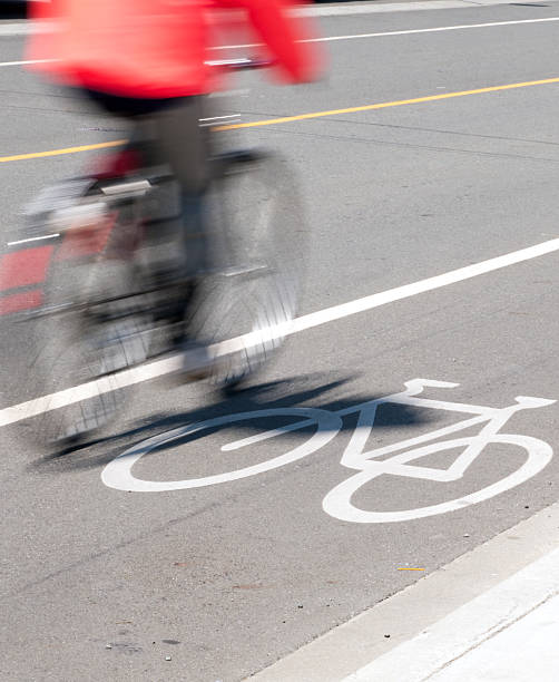 istock Cyclist in Motion on Bike Lane 184600564