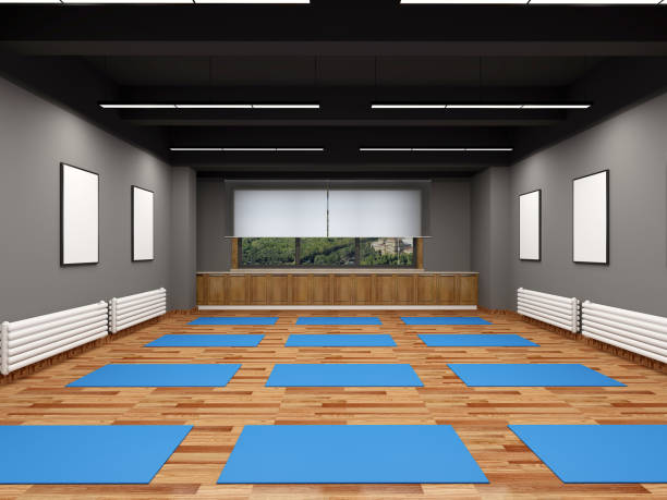 istock pilates yoga wellness studio, 3d rendering 1846008844