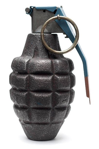 ananas grenade isolato su bianco - hand grenade foto e immagini stock