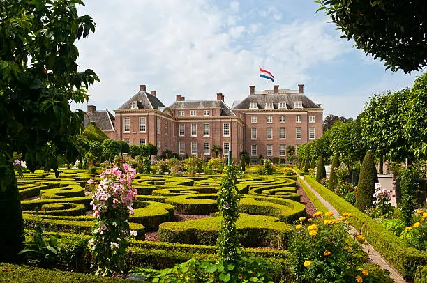 "View towards the Royal Palace Het Loo and gardens near Apeldoorn, the Netherlands"
