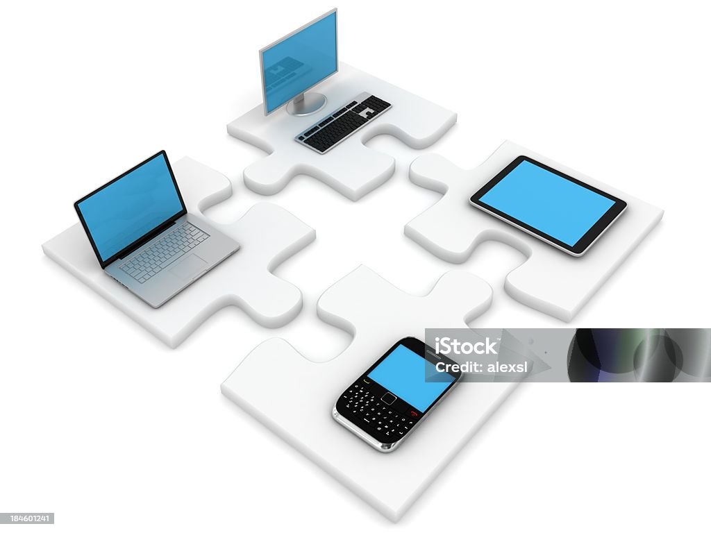 network'puzzle' - Royalty-free Computador Portátil Foto de stock