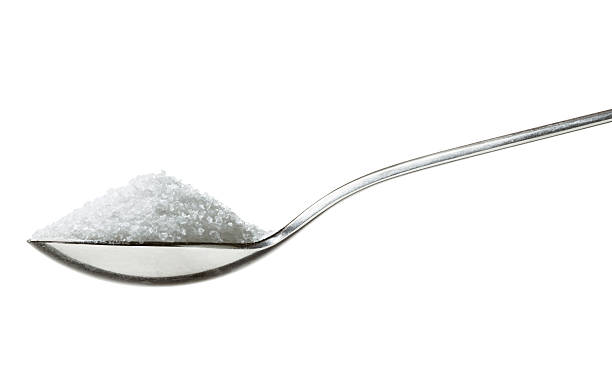 azúcar en cucharadita - sugar spoon salt teaspoon fotografías e imágenes de stock