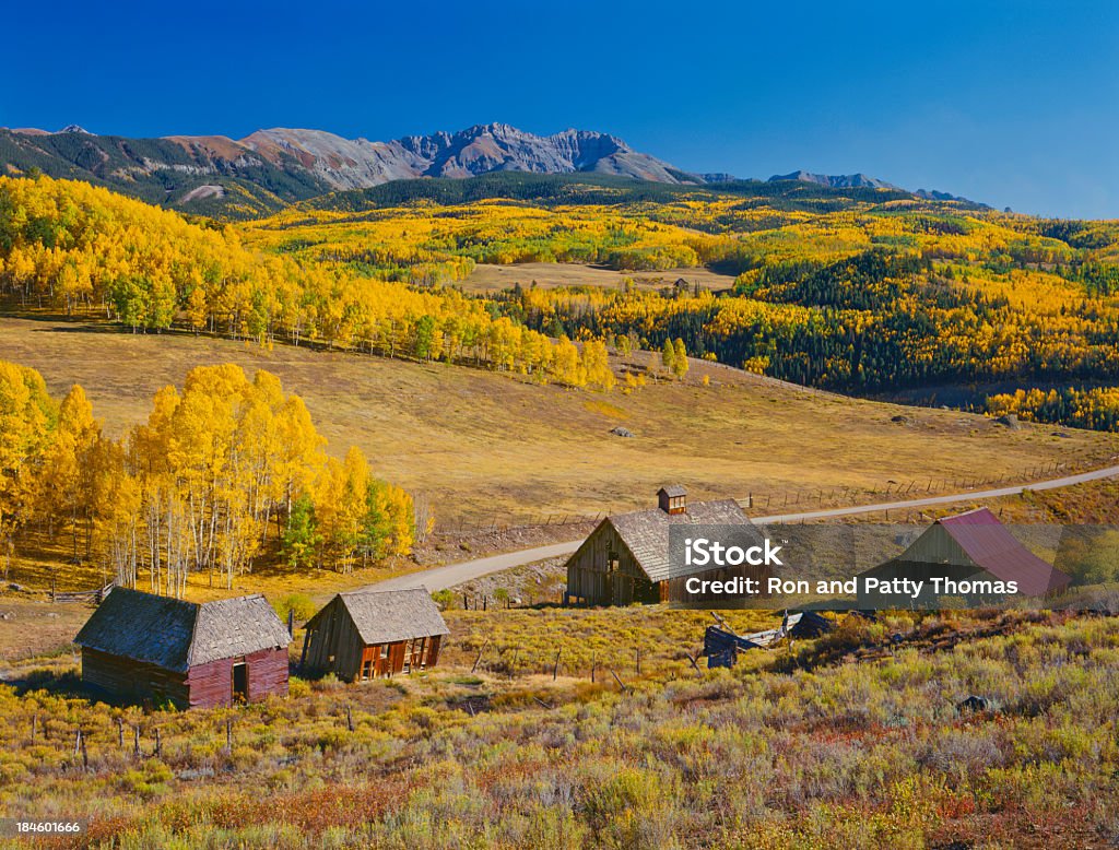 Otoño en Colorado - Foto de stock de Carretera de tierra libre de derechos