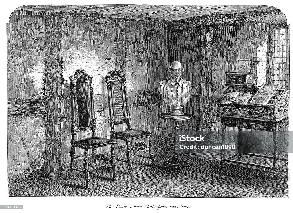 Der Raum, in dem Shakespeares geboren - Lizenzfrei William Shakespeare Stock-Illustration