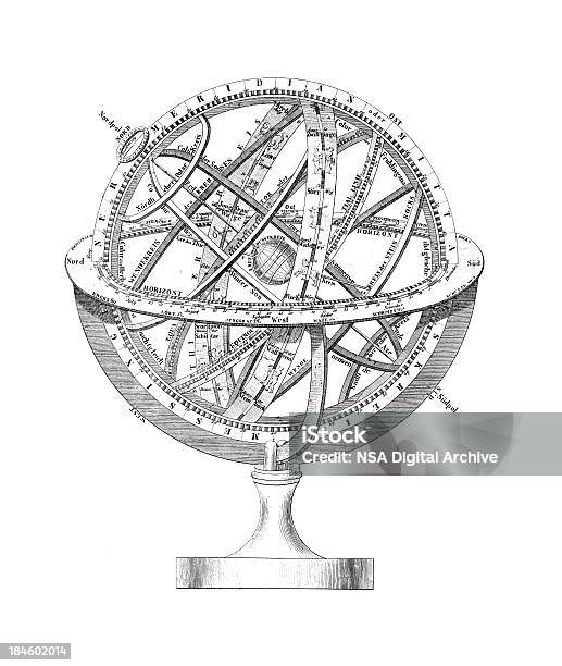 Vetores de Esfera Armilar Um Regime De Terra E As Estrelas e mais imagens de Gravura - Gravura, Gravação, Planeta