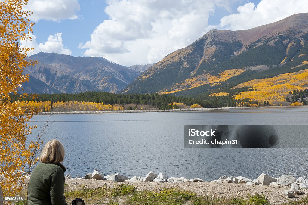 Recherche de couleurs d'automne du mont Elbert Forebay - Photo de Adulte libre de droits