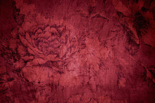 Red Victorian Background Floral Vintage Abstract Pattern. gothic art stock pictures, royalty-free photos & images
