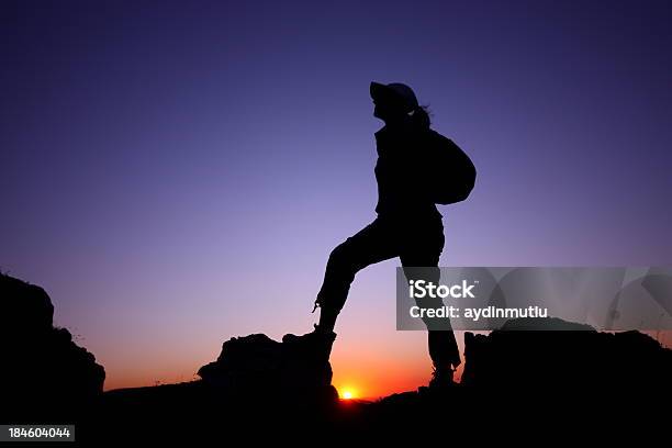Alcanzar El Pico De La Montaña Foto de stock y más banco de imágenes de Escalada - Escalada, Movimiento, Mujeres