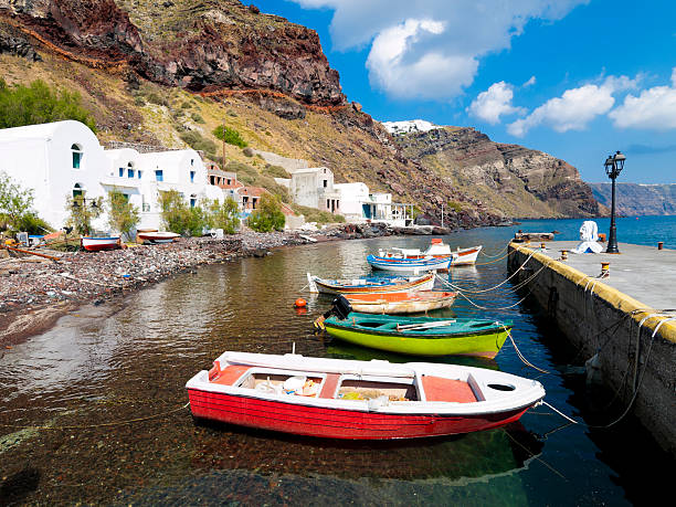 istock Colourful Boats, Santorini, Greece 184604303