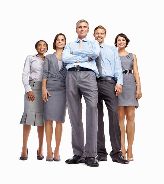 istock Confident business leader with associates 184604877
