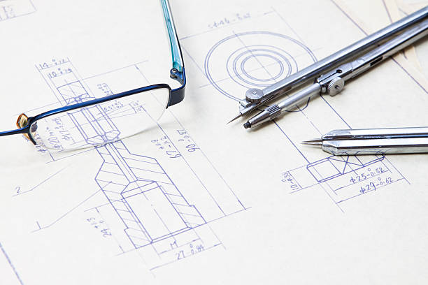 istock mechanical drawing detail and design tools 184605678