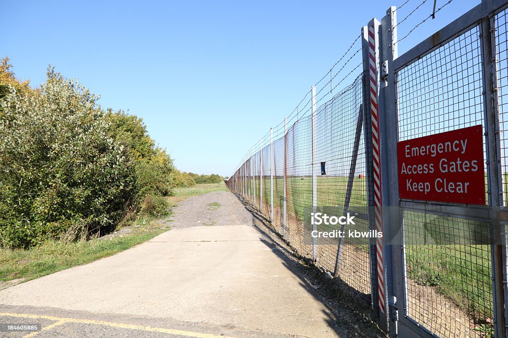 Warning Perimeter Protection Sign Airfield Perimeter Security Fence With Warning Sign Stock Photo ...