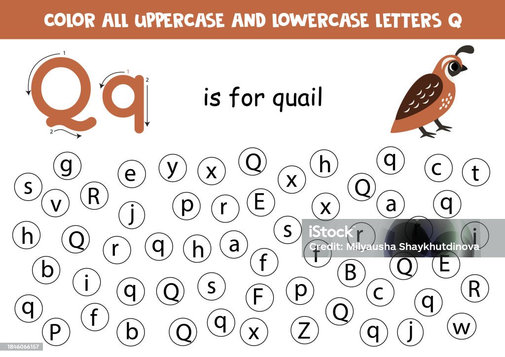 Alphabet Q Basic Find And Dot All Letters Q Educational Worksheet For Learning Alphabet ...
