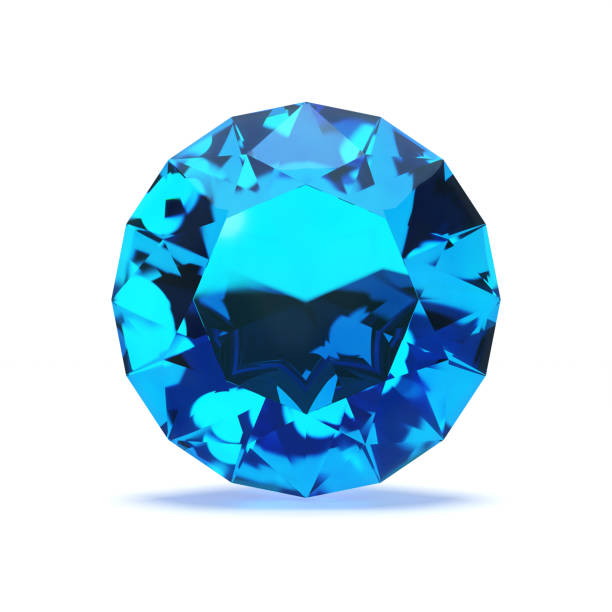 aquamarine, beautiful Brazilian blue gemstone on white background
