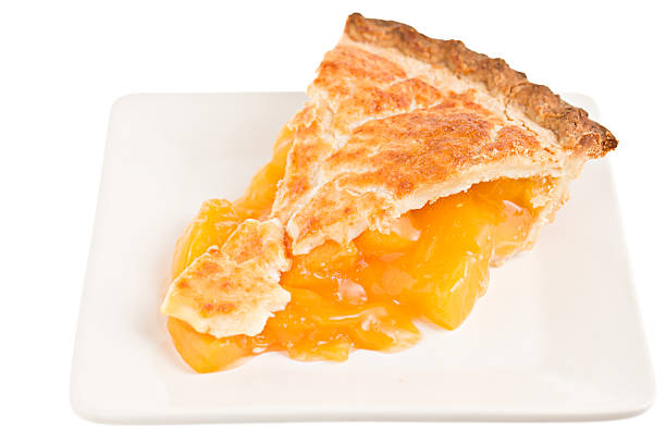 slice of 복숭아색 파이 - peach pie 뉴스 사진 이미지