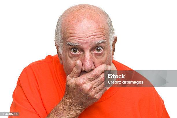 Shocked Senior Man Stock Photo - Download Image Now - Hands Covering Mouth, Men, 80-89 Years