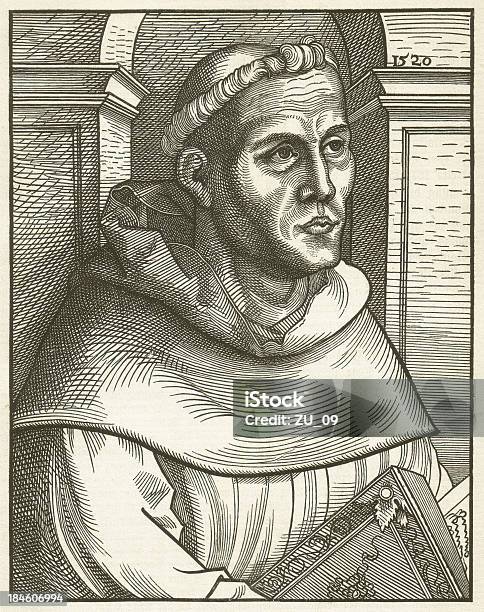 Luther In 1520 Wie Augustiner Mönch Von Cranach Stock Vektor Art und mehr Bilder von Mittelalterlich - Mittelalterlich, Mönch, Martin Luther - Reformator