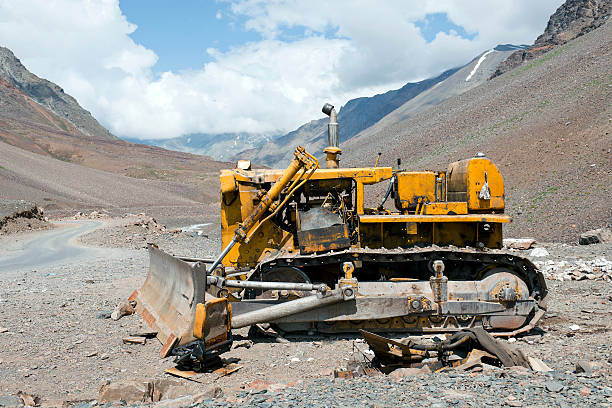 istock Old Earth Mover Resting Indian Hmalaya 184607734