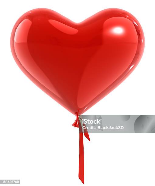 Balão De Coração - Fotografias de stock e mais imagens de Balão - Enfeite - Balão - Enfeite, Símbolo do Coração, Figura para recortar