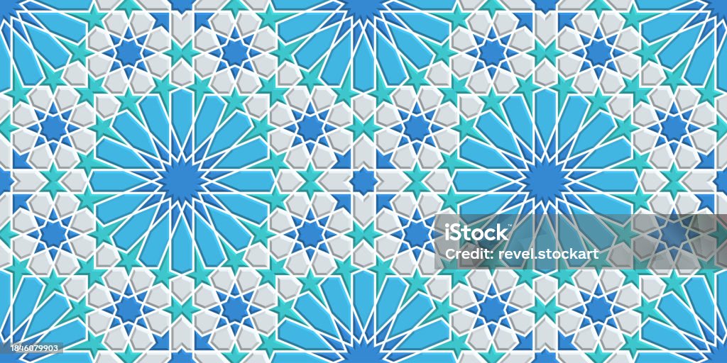 Arabian Abstract Seamless Geometric Pattern In Authentic Arabian Style Stock ...