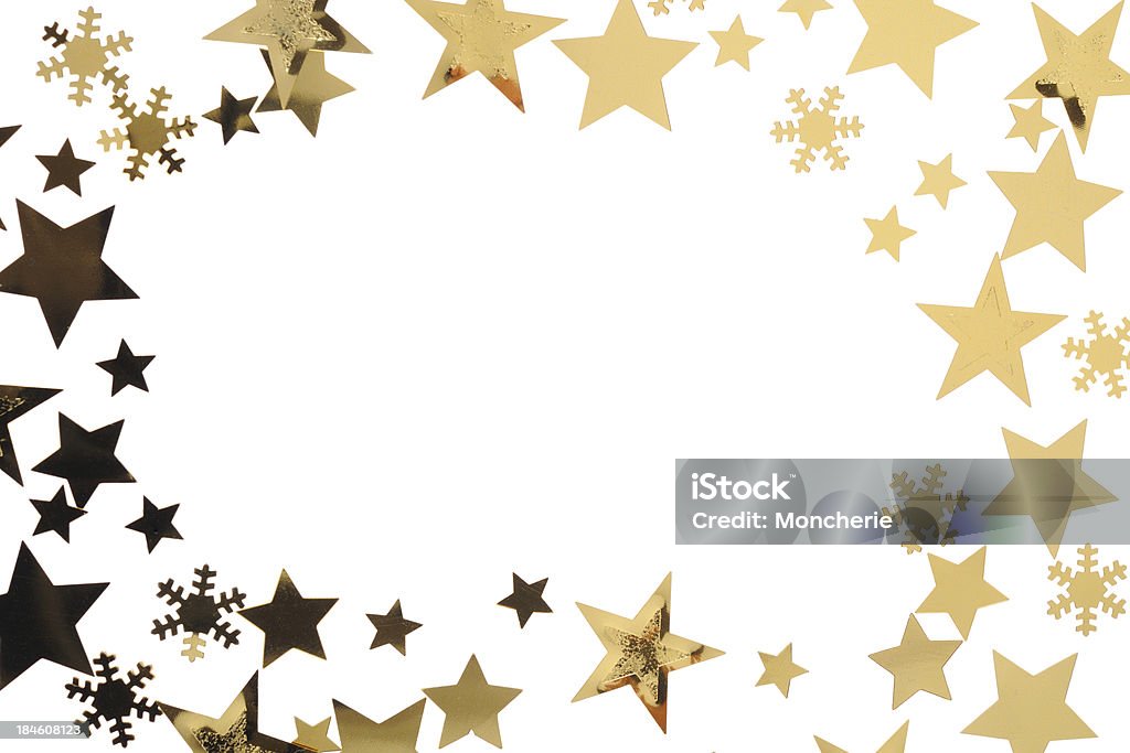 Estrelas como uma moldura dourada - Royalty-free Bola de Árvore de Natal Foto de stock