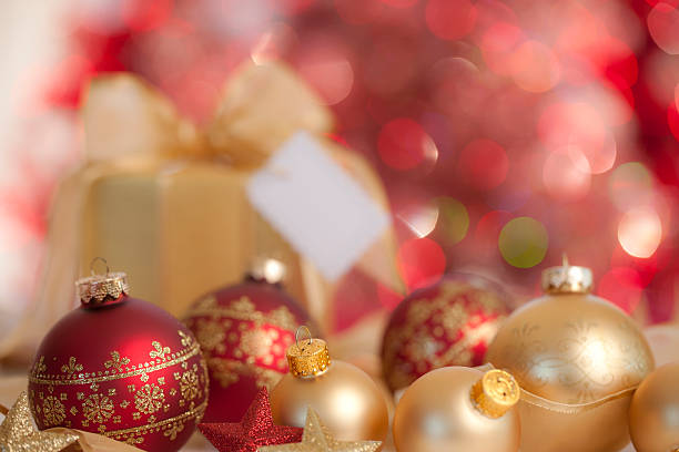 istock Christmas Gift and Ornaments on Red 184608721