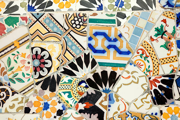 Ceramic tile made by broken tiles in Gaudi park