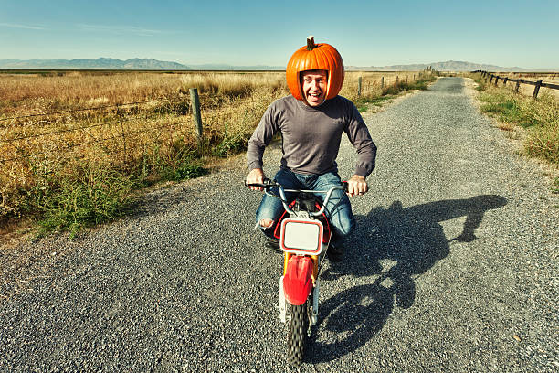 istock Redneck Pumpkin Motorcycle Racer 184608918