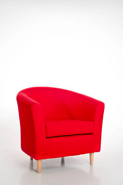 istock Solo red armchair on white background 184609238