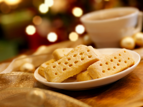 Shortbread Cookies and a Cup of Tea at Christmas Time-Photographed on Hasselblad H3D2-39mb Camera