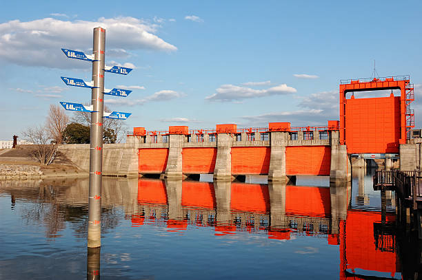 Closed sluice gate, view from above