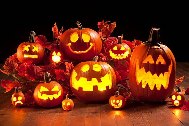 Photo of Halloween Jack-o-Lantern Pumpkins