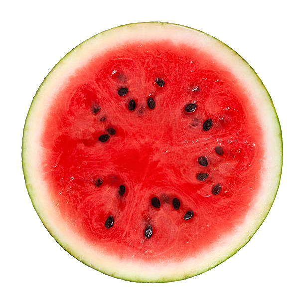 단면 of 잘 익은 워터멜론 블랙 씨앗류 - watermelon fruit food portion 뉴스 사진 이미지
