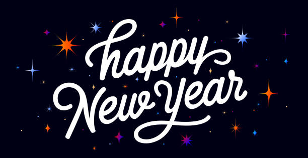 ilustrações de stock, clip art, desenhos animados e ícones de lettering. happy new year - design element congrats design letter