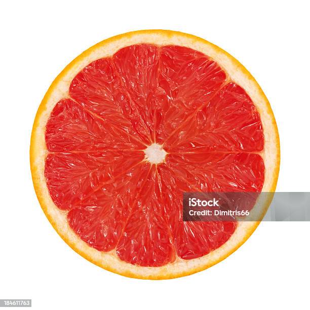 Red Grapefruit Portion On White Stock Photo - Download Image Now - Grapefruit, Orange - Fruit, Slice of Food