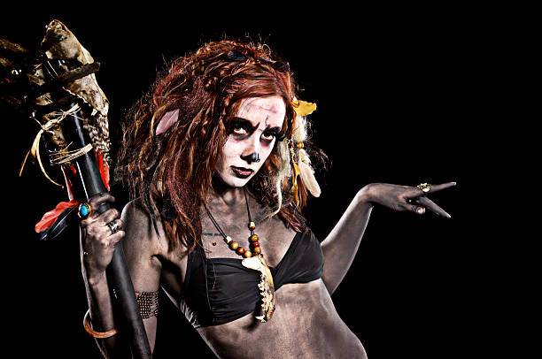 istock High contrast image of Necromancer on black. 184611938