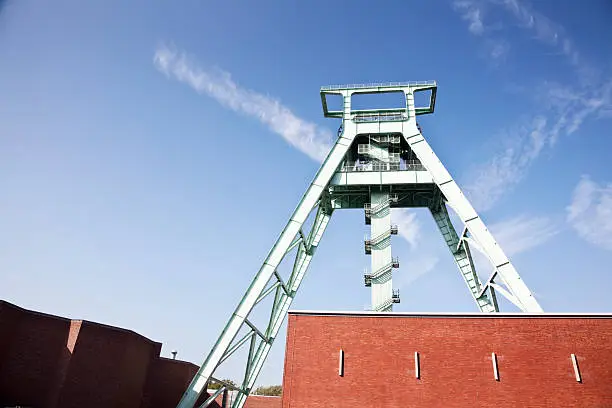 "mine shaft of former coal mine in Bochum, Germany, now museum about mining, Bergbaumuseum Bochum,here you can see more of :"