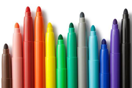 Group of multicolored pencils on white background, school, colledge and university tools, colorful pencils for drawing graphics and sketching.