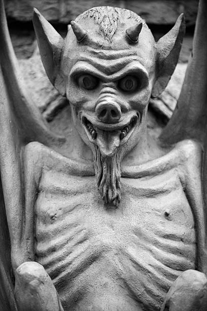 istock Scary Gargoyle with Devil Horns and Pig Nose 184613618