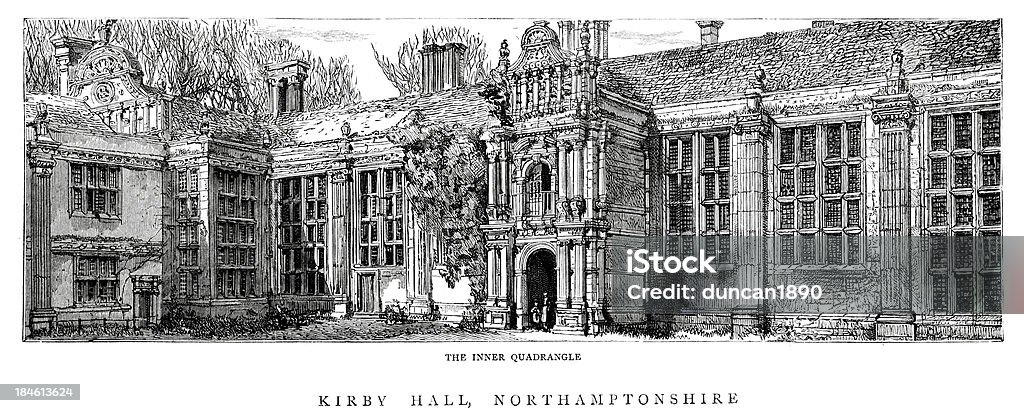 Kirby Hall Contea di Northampton in Inghilterra - Illustrazione stock royalty-free di Cultura inglese