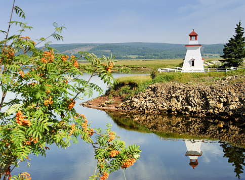 Beautiful scenery at the Anderson Hollow lighthouse near Waterside,New Brunswick,Canada.